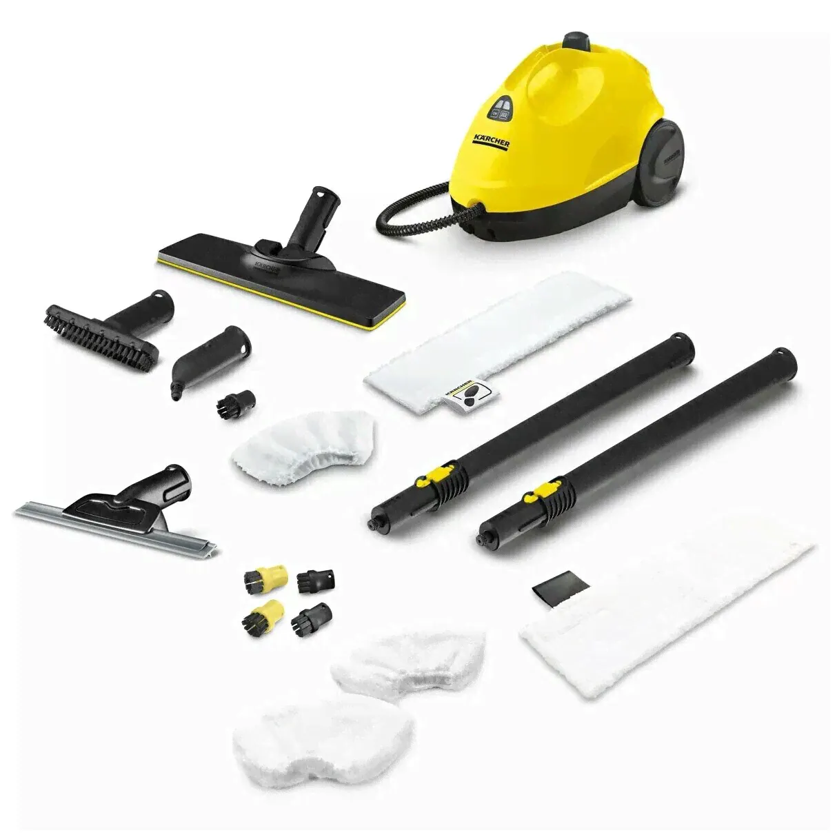 Пароочиститель KARCHER SC 2 EasyFix + аксессуары: 1 салфетка для пола, 2 обтяжки для ручной насадки, 4 щёточки, насадка для мойки окон отзывы в городе Донецк