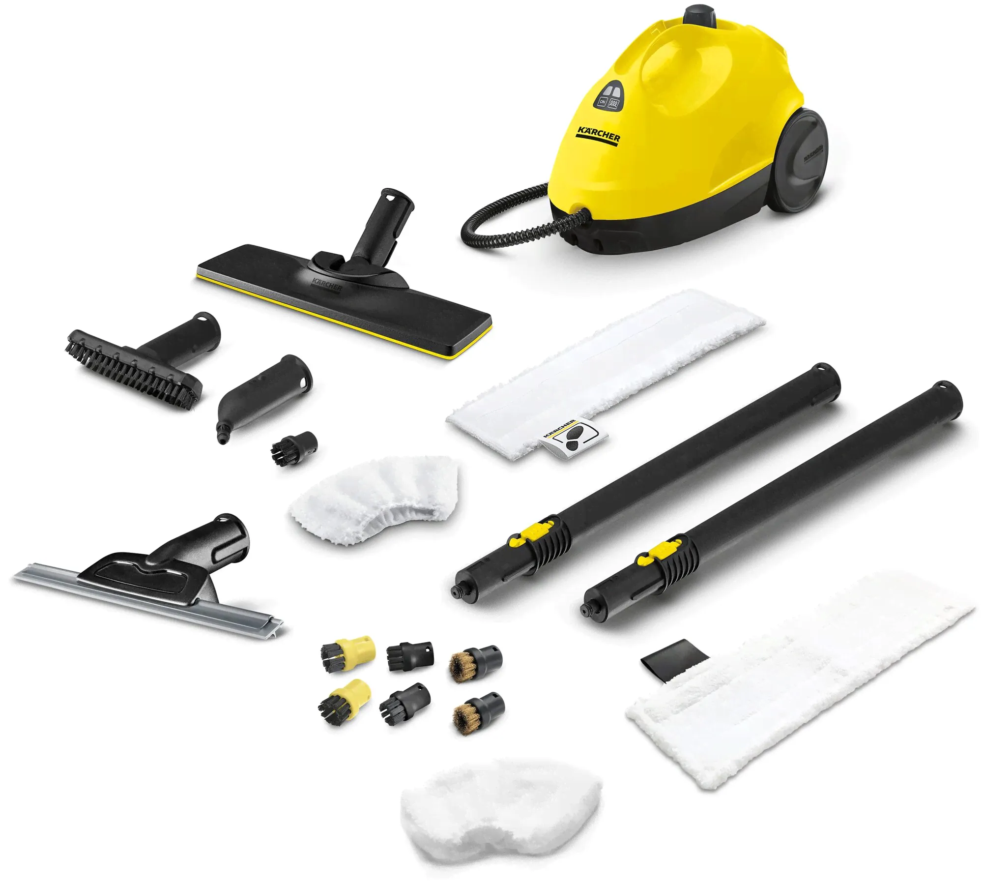 Delta Пароочиститель Karcher SC 2 EasyFix + аксессуары VELER: насадка для окон, 1 салфетка для пола, 1 обтяжка, 4 пластиковые щёточки и 2 латунные пароочиститель-0